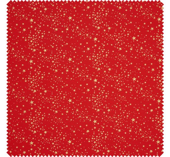 Baumwoll-Stoff Popeline Hot-Foil "Kleine Sterne-Rot"