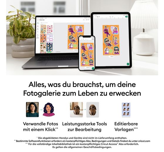 Cricut StickerPix Print + Cut Set "Stickerb&ouml;gen", 74-tlg.