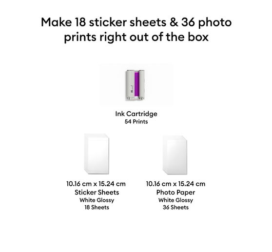 Cricut StickerPix Print Set "Photo paper + sticker sheets", 55 pcs.