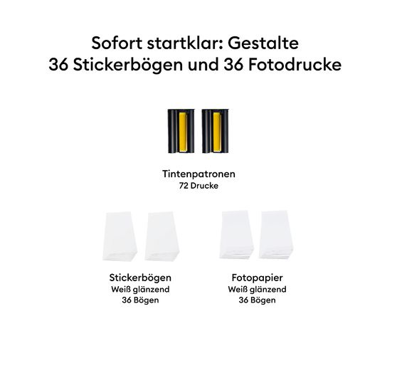 Cricut StickerPix Print + Cut Set "Fotopapier + Stickerb&ouml;gen", 74-tlg.