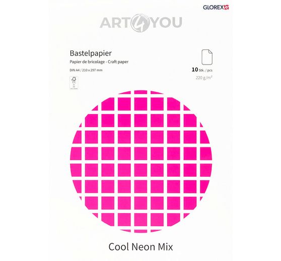 Craft paper "Cool Neon Mix", A4, 10 sheets