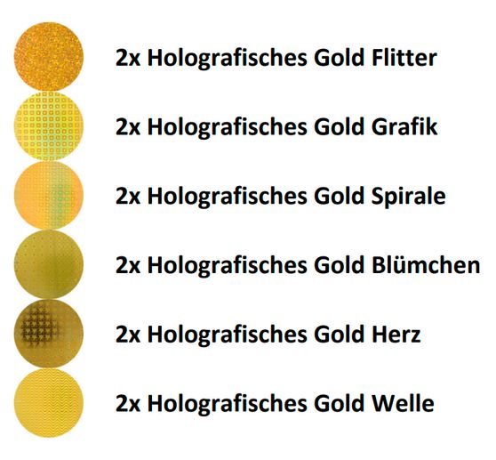 Spiegelkarton "Golden Holographic Mix", A4, 12 Blatt