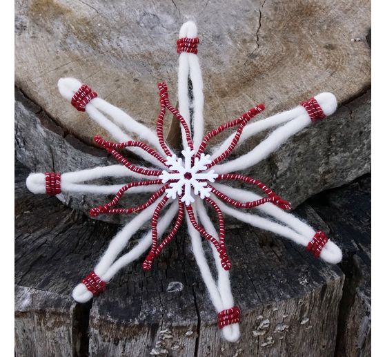 Magazin DIY Filz + Wolle + Draht Herbst Weihnachten "Retro-Wickelsterne"