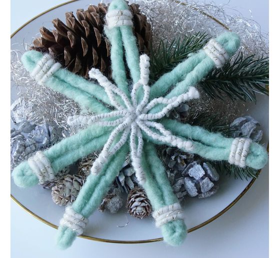Magazin DIY Filz + Wolle + Draht Herbst Weihnachten "Retro-Wickelsterne"