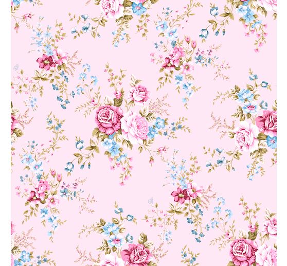 Motiv-Stoff Leinenoptik "Rakel-Rose"