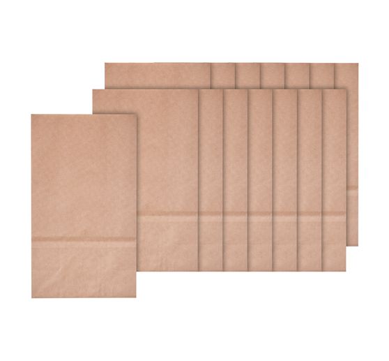 Paper bags with block bottom made of kraft paper, 15 pieces