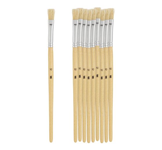 VBS Bristle brushes "NATURE", Size 10, 10 pieces