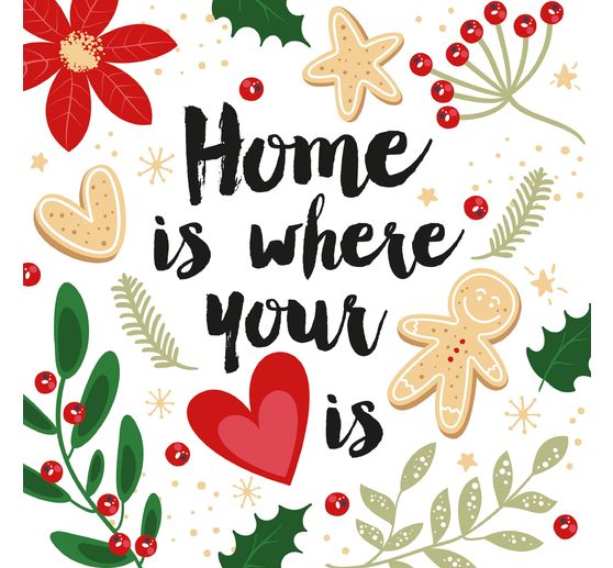 Serviette "Home is where your heart is"