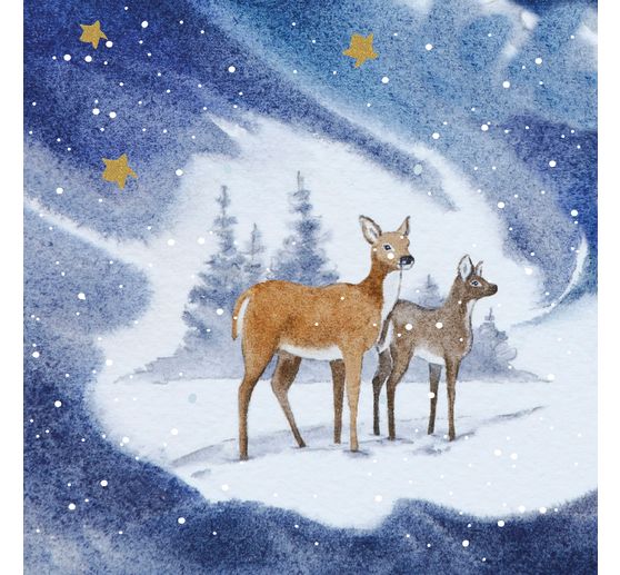Serviette "Blauer Winterwald"