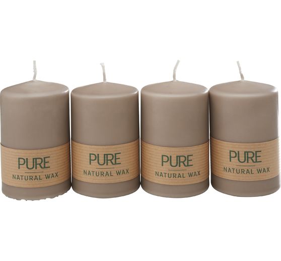 Stumpenkerze "Pure Natural Wax", Ø 6 x 9 cm