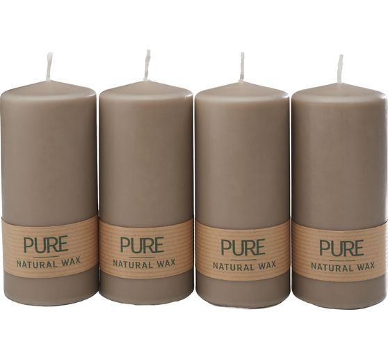 Stumpenkerze "Pure Natural Wax", Ø 6 x 13 cm