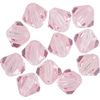 Glass cut glitter beads, 6 mm Light Rose