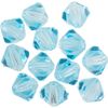 Glasschliffglitzerperlen, 6 mm Aqua