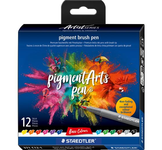 STAEDTLER Pigment brush pen, 12er-Set