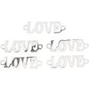 Verbinder "Love", 5 Stück Platin