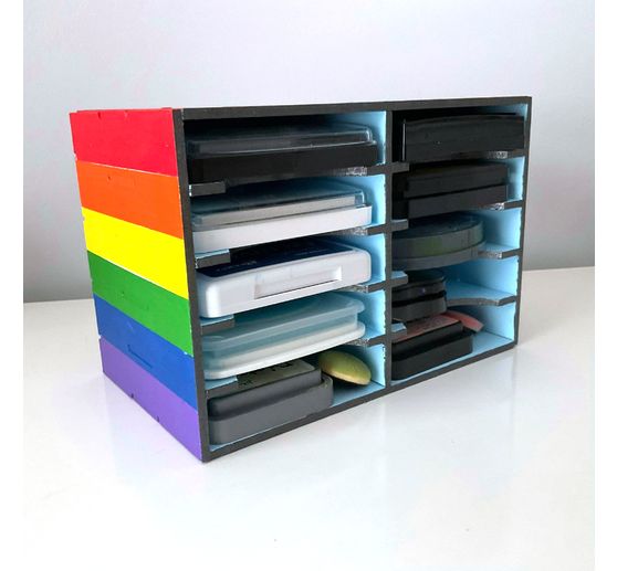 Flexio "Stempelkissen-Box", 10 Fächer
