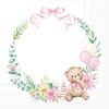 Serviette "Baby Teddy" Pink