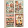 Motiv-Strohseide "Art of Travelling" 4 Cards