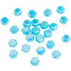 Glasschliffperlen Sechseck Aqua