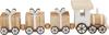 Miniature wooden train, with 3 gift wagons