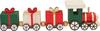 Miniature wooden train, with 3 gift wagons