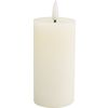 LED-Echtwachskerze "10 x 5 cm", mit Timer 6/18 Std. Creme
