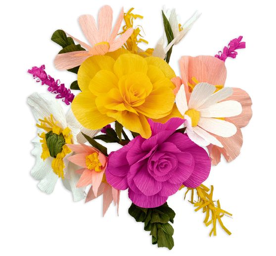 Krepppapier-Blumen-Set