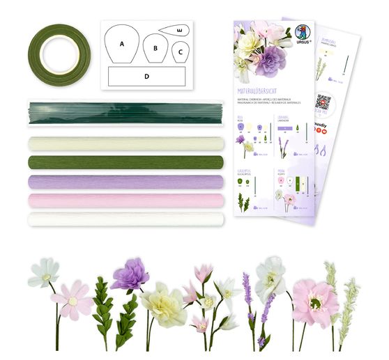 Krepppapier-Blumen-Set