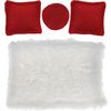 Miniatur-Set "Kissen und Teppich" Rot-Weiß