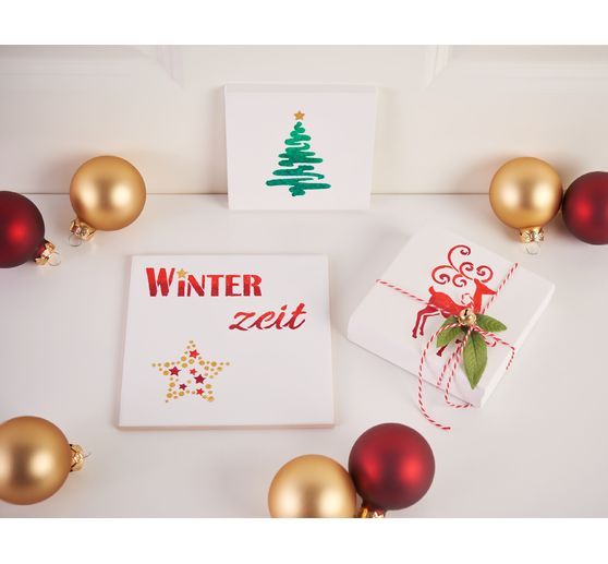 Schablone "Weihnachtsmotive + Schriften"