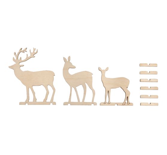 Holzdeko "Rehe und Hirsch"