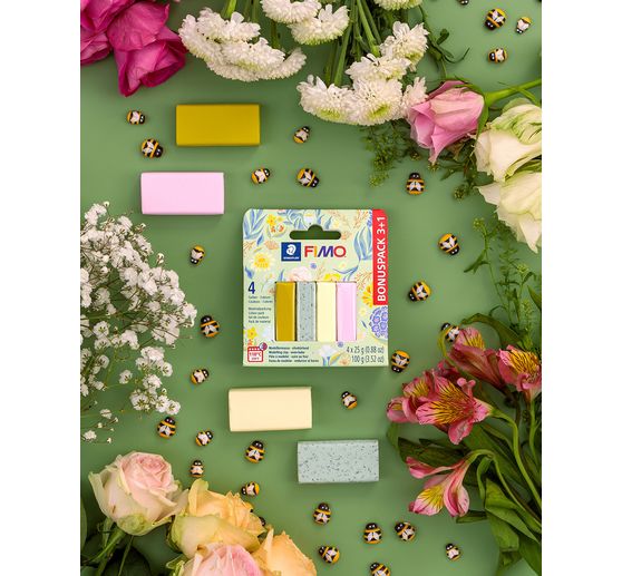 FIMO soft Materialpackung "Pastell and Botanical", 4 Farben