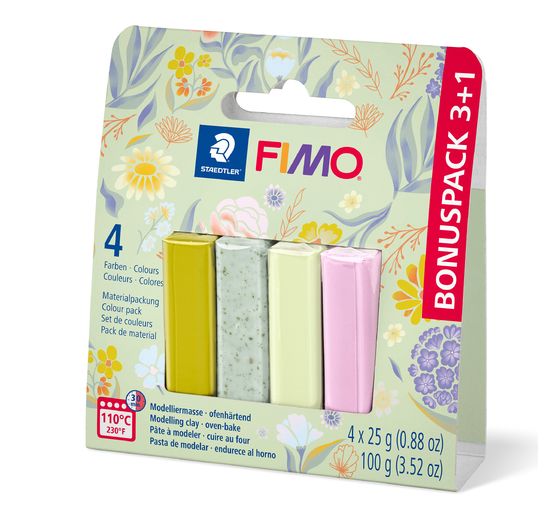 FIMO soft Materialpackung "Pastell and Botanical", 4 Farben