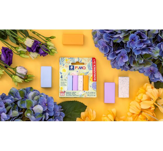FIMO soft Materialpackung "Pastell and Botanical", 4 Farben