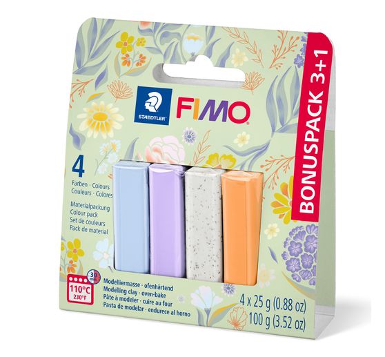 FIMO soft Materialpackung "Pastell and Botanical", 4 Farben