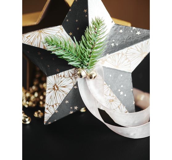 Décopatch Hot-Foil Papier "Sterne Gold/Schwarz"