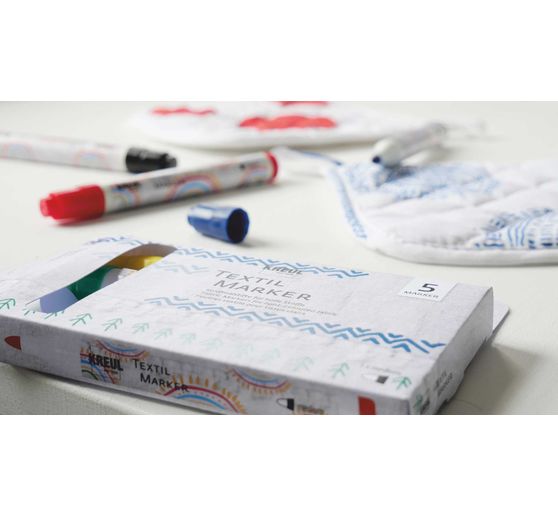 KREUL Textil Marker medium, 5er-Set