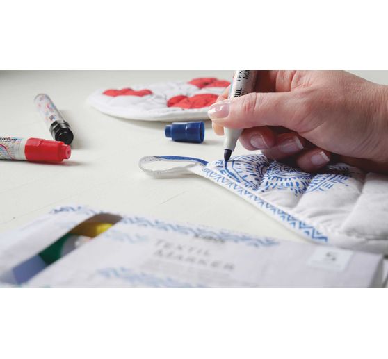 KREUL Textil Marker medium, 5er-Set