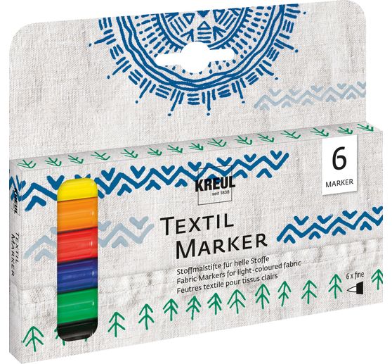 KREUL Textil Marker fine, 6er-Set