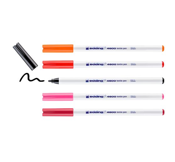 edding 4600 "Textil Pen", 5 Stück