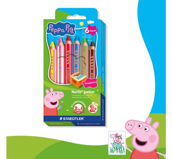 Noris junior Kinderbuntstifte "Peppa Pig", + 1 Anspitzer