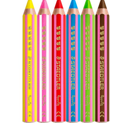 Noris junior Kinderbuntstifte "Peppa Pig", + 1 Anspitzer