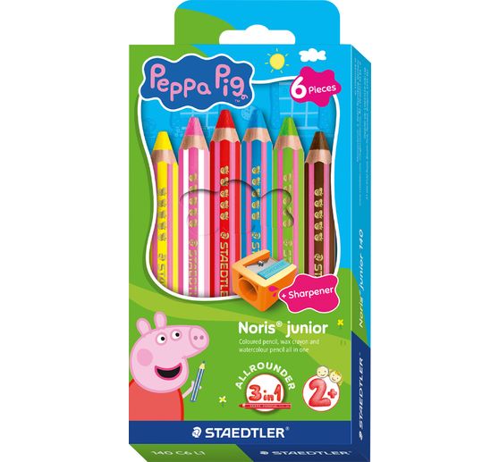 Noris junior Kinderbuntstifte "Peppa Pig", + 1 Anspitzer