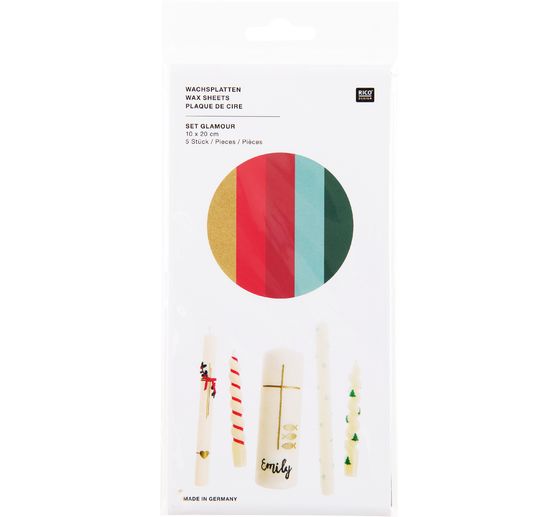 Wachsplatten-Set, 20 x 10 cm, 5 Stk.