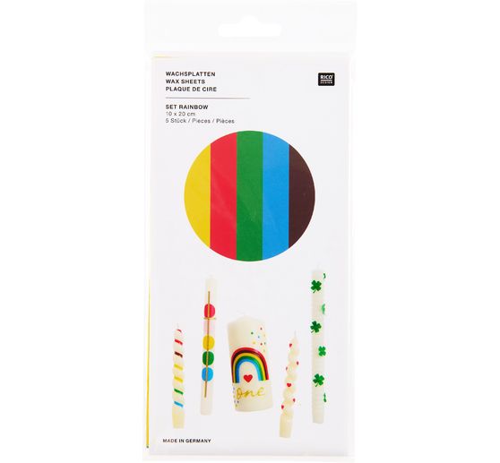 Wachsplatten-Set, 20 x 10 cm, 5 Stk.