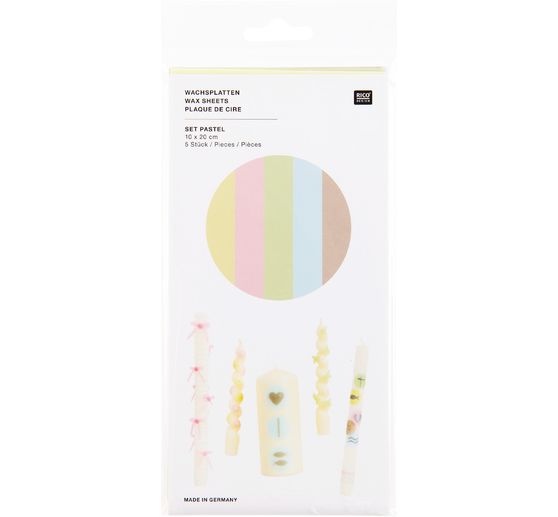 Wachsplatten-Set, 20 x 10 cm, 5 Stk.