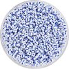 Rocailles, gestreift, 2,6 mm Blau/Wei&szlig;
