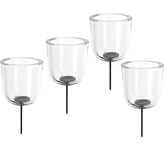 Glas-Kerzenhalter zum Stecken, 4 Stk
