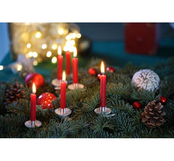Christmas tree candles, solid‑coloured, pack of 20