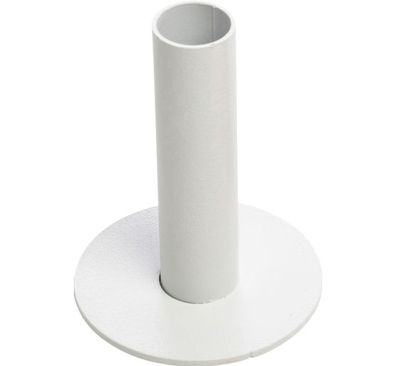 Metal candle holder for taper candles, White